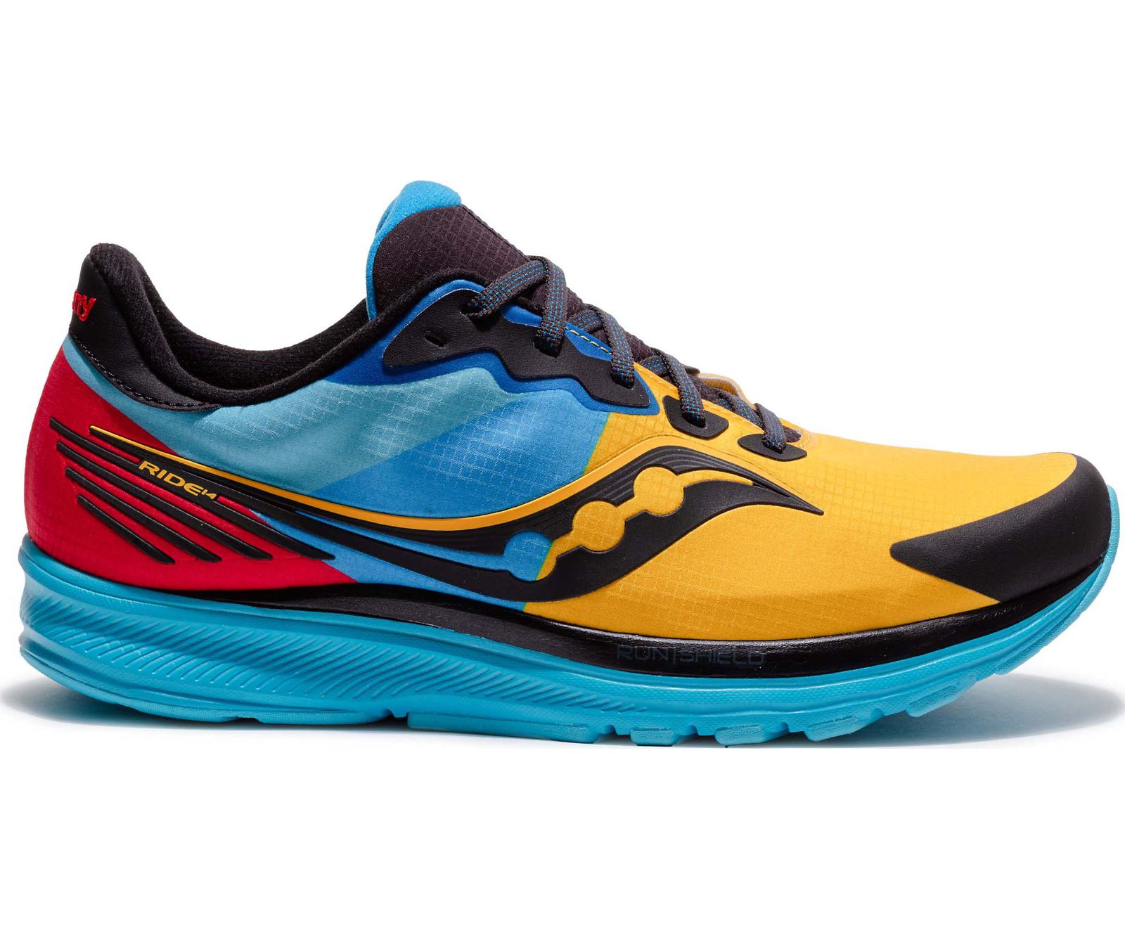 Saucony Ride 14 Runshield Men\'s Running Shoes Yellow / Blue / Red | Canada 555OKIR